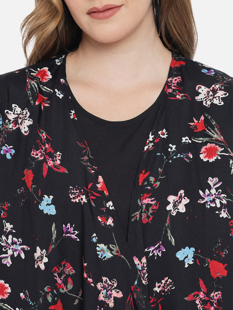 Indietoga Floral Layered Crepe A-Line Maxi Dress - Image 2