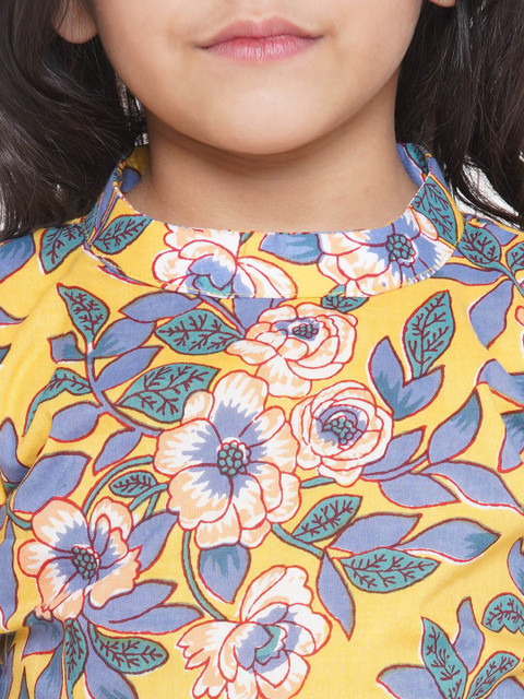 Little Bansi Girls Floral Pure Georgette Ready to Wear Saree - Image 6