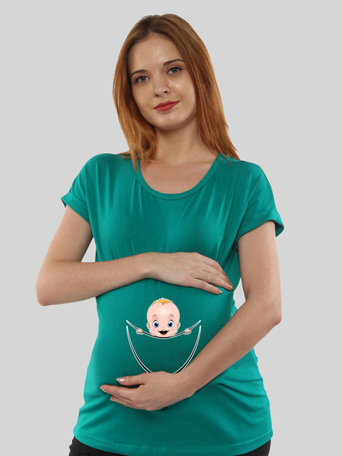 SillyBoom Graphic Printed dolman sleeves Cotton Maternity T-shirt