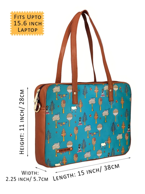 Funk For Hire Women Printed PU Laptop Bag - Image 5