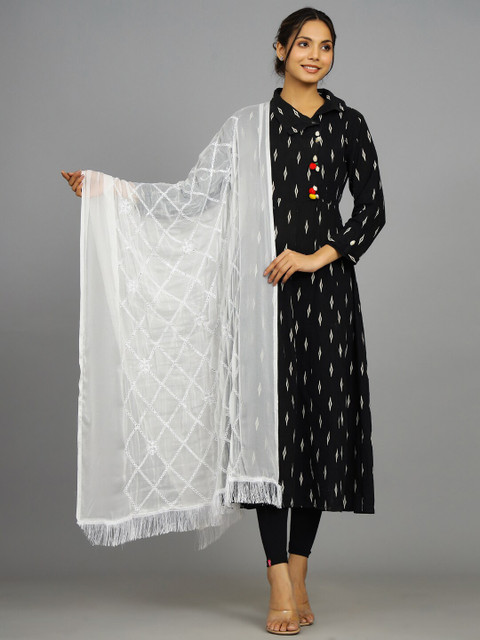 HANDICRAFT PALACE Embroidered Chiffon Dupatta