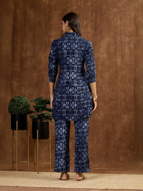 Nayam By Lakshita Embroidered Printed Tunic & Palazzos Set - Image 6