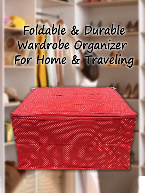 Kuber Industries 2-Pcs Red & White Dot Printed Clothes Storage Bag - Image 5