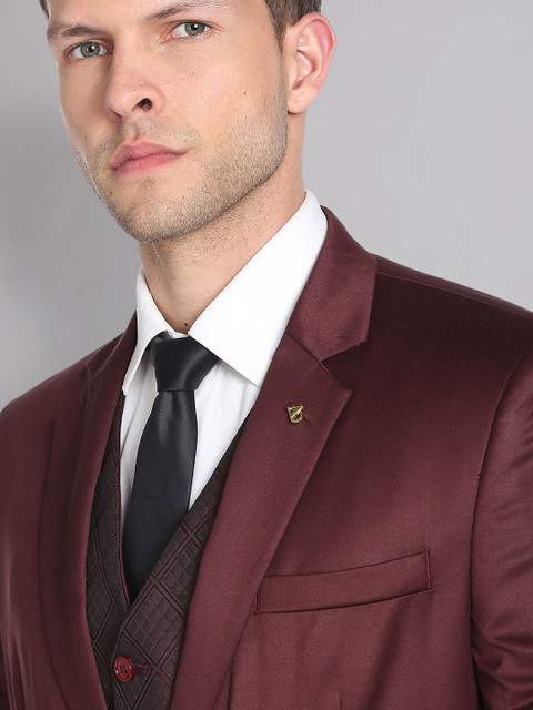 AD By Arvind Men Tailored Fit Single-Breasted Three-Piece Formal Suit - Image 2