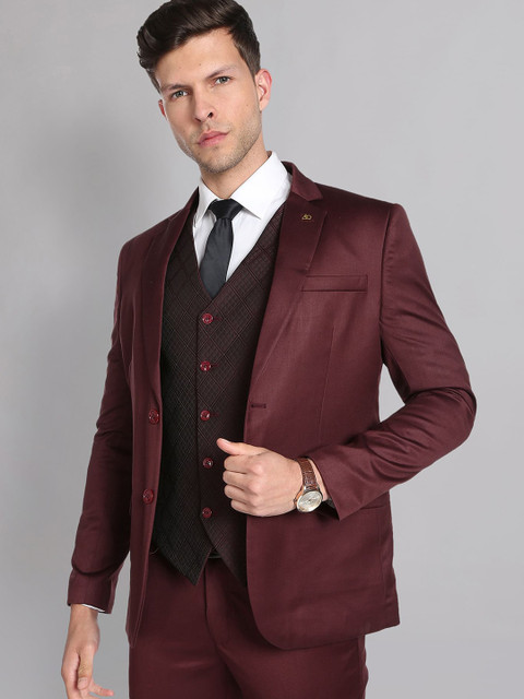 AD By Arvind Men Tailored Fit Single-Breasted Three-Piece Formal Suit - Image 6
