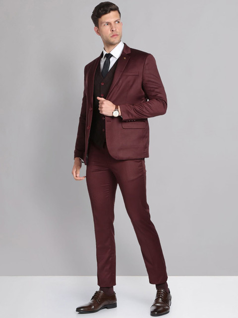 AD By Arvind Men Tailored Fit Single-Breasted Three-Piece Formal Suit - Image 5