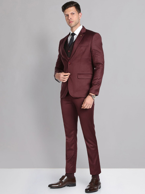 AD By Arvind Men Tailored Fit Single-Breasted Three-Piece Formal Suit - Image 3