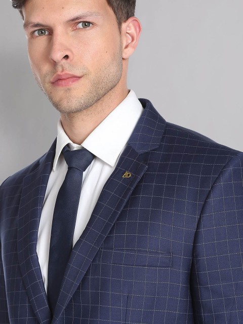 AD By Arvind Checked 2-Piece Single Breasted Formal Suit - Image 2