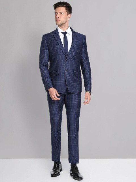 AD By Arvind Checked 2-Piece Single Breasted Formal Suit - Image 5