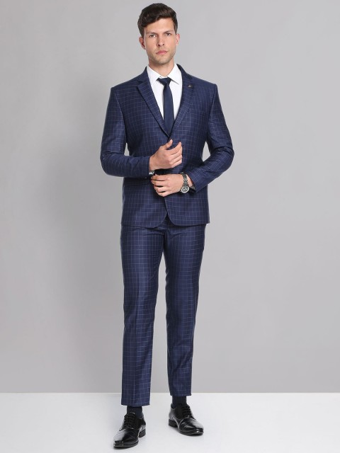 AD By Arvind Checked 2-Piece Single Breasted Formal Suit - Image 6