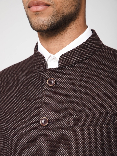 Cantabil Solid Woven Nehru Jacket - Image 2