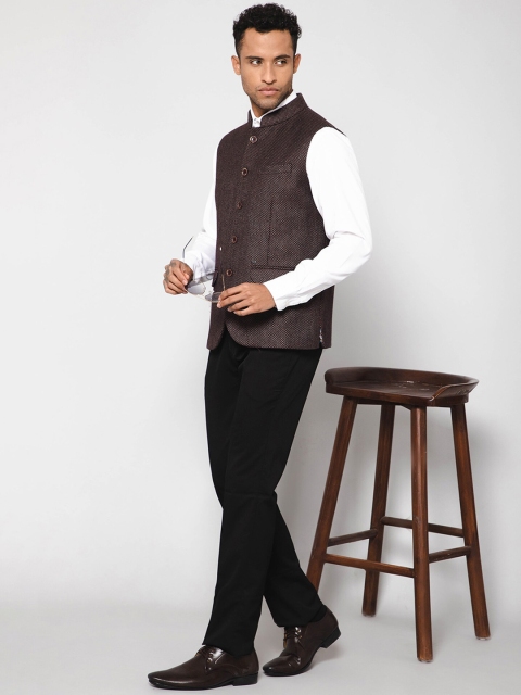 Cantabil Solid Woven Nehru Jacket - Image 6