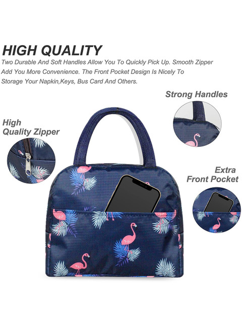 HOUSE OF QUIRK Insulated Thermal Cooler Fabric Lunch Bag - Image 5