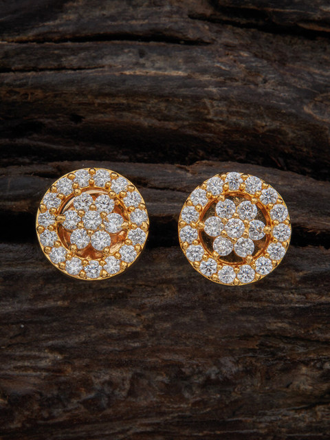 Kushal's Fashion Jewellery Embellished Rhodium Plated Classic Studs