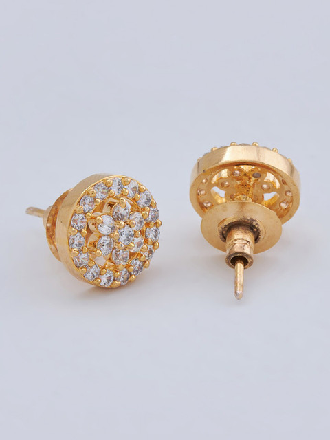 Kushal's Fashion Jewellery Embellished Rhodium Plated Classic Studs - Image 3