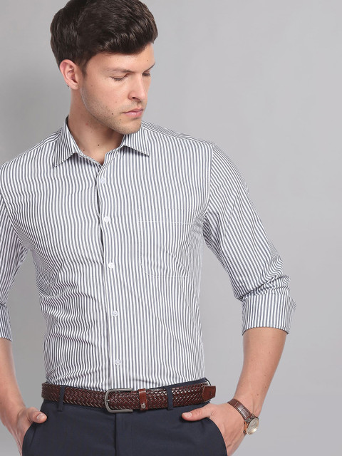 AD By Arvind Vertical Stripe Formal Shirt - Image 6