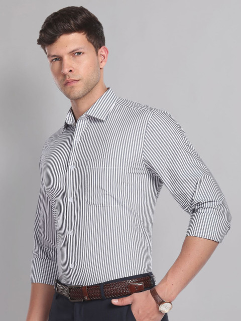 AD By Arvind Vertical Stripe Formal Shirt - Image 3