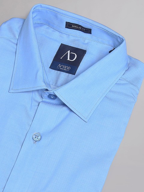 AD By Arvind Everlast Press Herringbone Weave Formal Shirt - Image 7