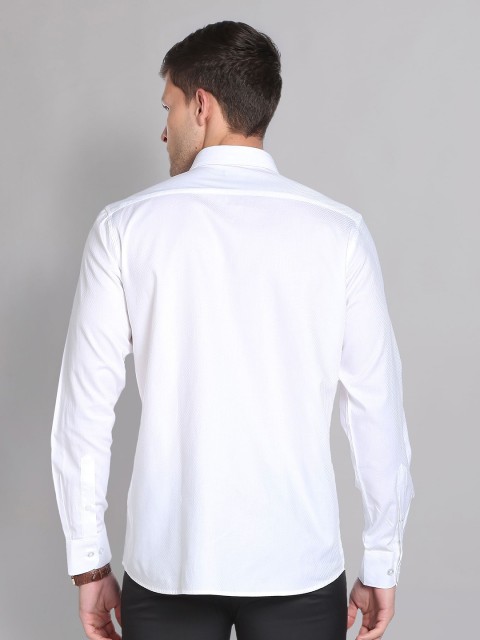 AD By Arvind Textured Self Design Pure Cotton Formal Shirt - Image 4