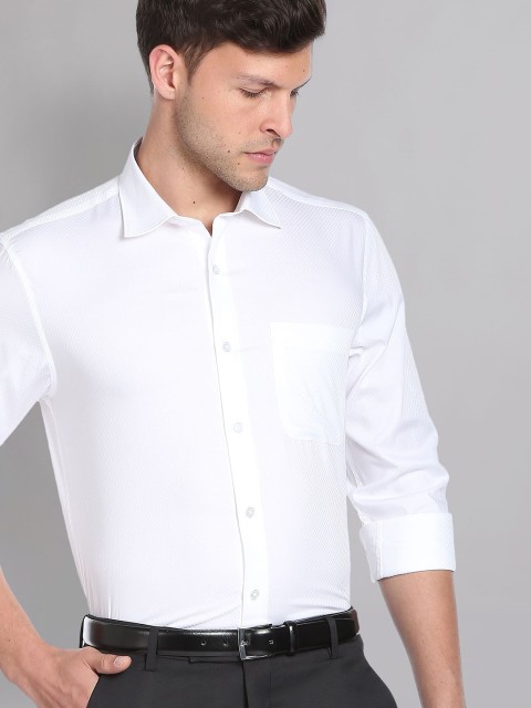 AD By Arvind Textured Self Design Pure Cotton Formal Shirt - Image 6