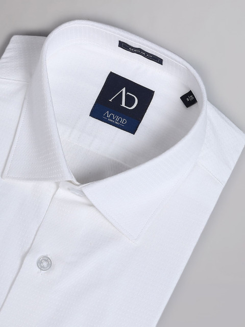 AD By Arvind Textured Self Design Pure Cotton Formal Shirt - Image 7