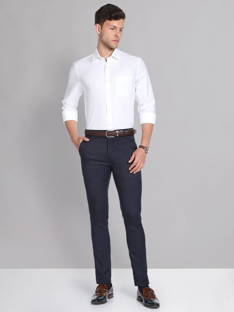AD By Arvind Textured Self Design Pure Cotton Formal Shirt - Image 5