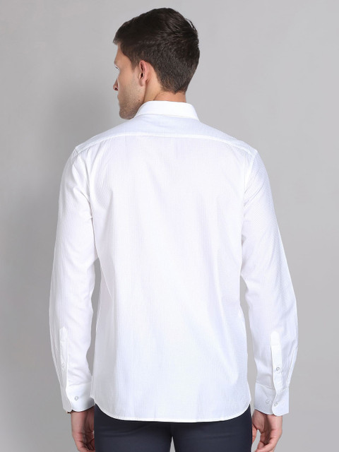 AD By Arvind Textured Self Design Pure Cotton Formal Shirt - Image 4