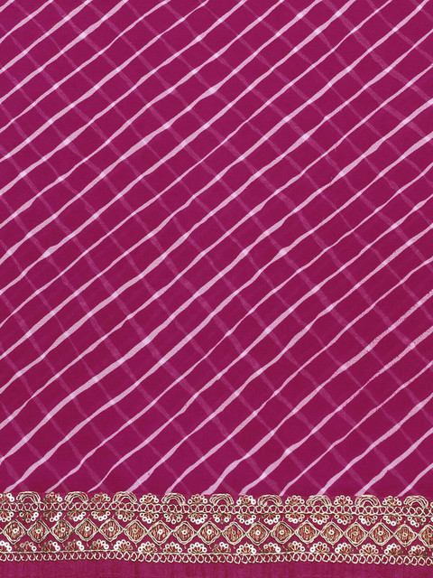 KALINI Embroidered Sequined Poly Georgette Leheriya Saree - Image 6