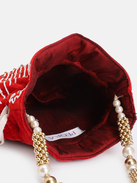 Peora Embroidered Embellished Potli - Image 6