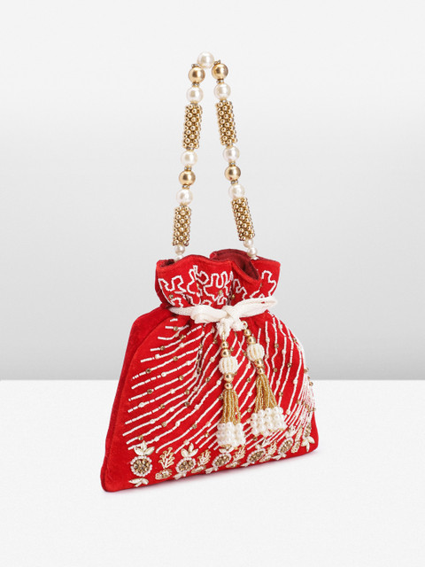 Peora Embroidered Embellished Potli - Image 3