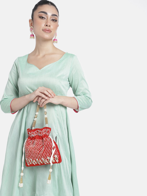 Peora Embroidered Embellished Potli - Image 8