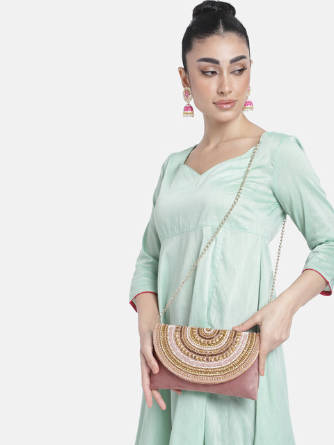 Peora Embroidered Embellished Purse Clutch - Image 8