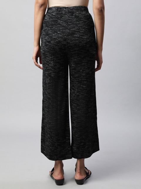 elleven Women Self Design Wide Leg Slip-On Knitted Palazzo - Image 4