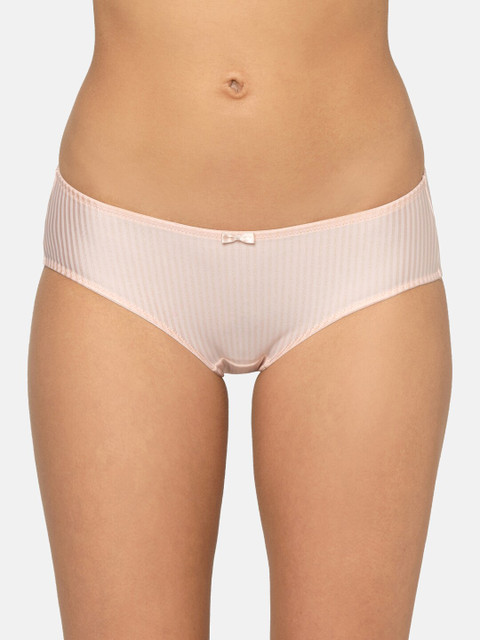 Triumph Women Striped Full Overall Coverage Mid-Rise Hipster Briefs