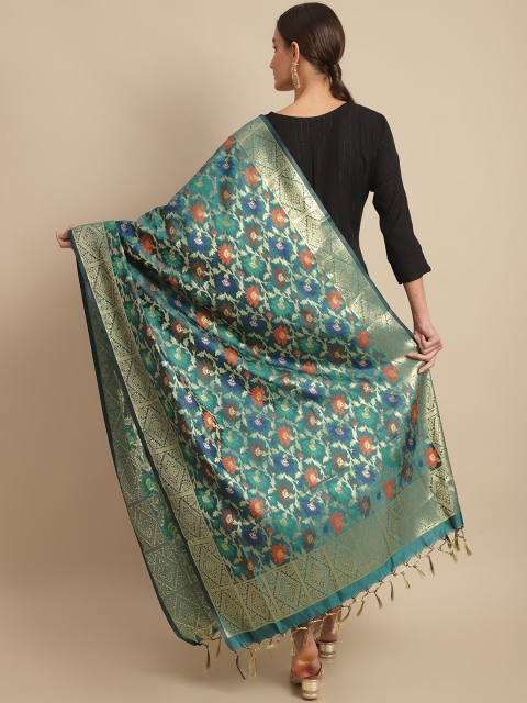 LOOM LEGACY Woven Design Cotton Silk Dupatta With Zari - Image 4