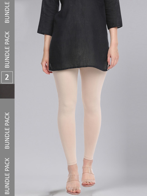 Dollar Missy Women Pack Of 2 Cotton Super Soft Ankle Length Leggings