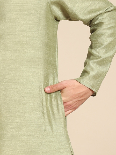 Amodh by Kisah Mandarin Collar Art Silk Straight Regular Kurta - Image 6