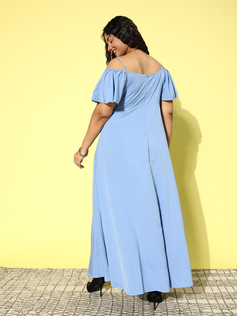 Berrylush Curve Plus Size Off-Shoulder Crepe Maxi Dress - Image 5