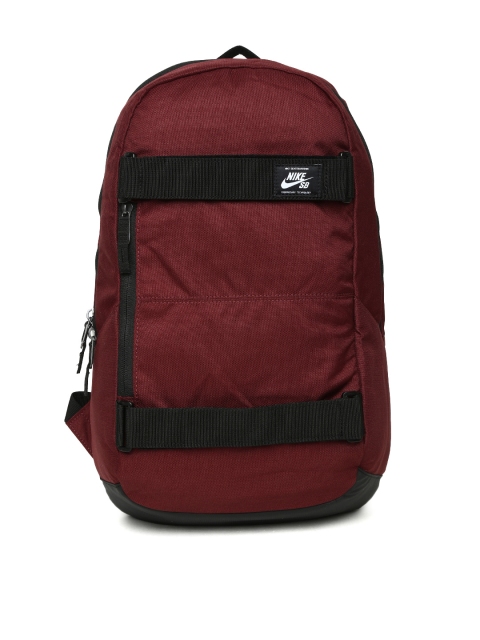 Nike Men Maroon Solid Backpack
