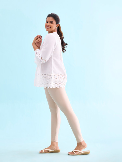 Go Colors Slim-Fit Shimmer Ankle-Length Leggings - Image 3