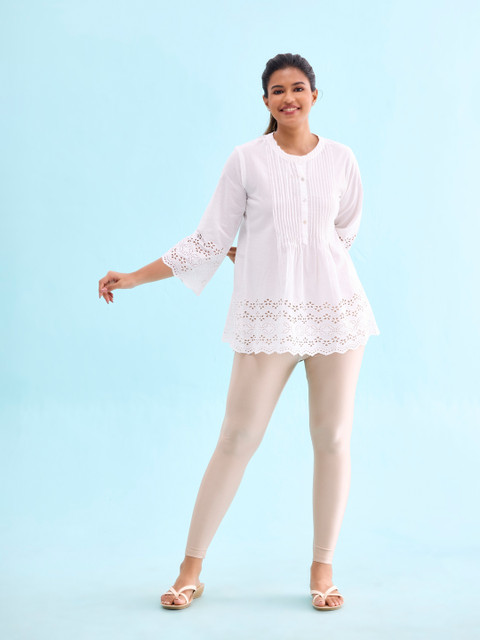 Go Colors Slim-Fit Shimmer Ankle-Length Leggings - Image 2