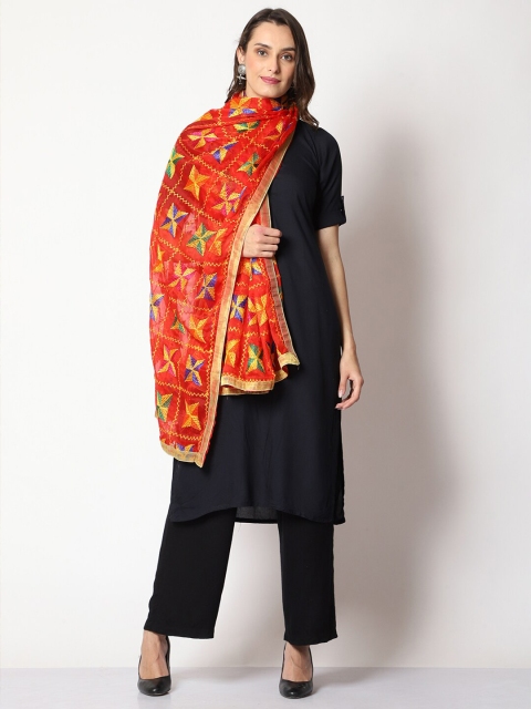 WEAVERS VILLA Floral Embroidered Dupatta - Image 3
