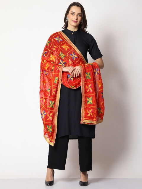 WEAVERS VILLA Floral Embroidered Dupatta - Image 5