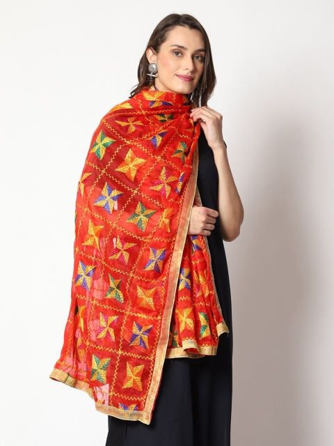 WEAVERS VILLA Floral Embroidered Dupatta - Image 6