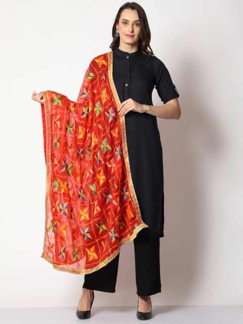 WEAVERS VILLA Floral Embroidered Dupatta - Image 4