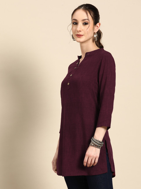 Sangria X fwd Printed Mandarin Collar Short Kurti - Image 3