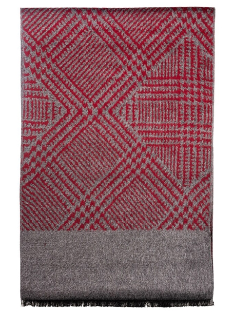 The Tie Hub Men Checked Woolen Scarf With Frayed Border - Image 3
