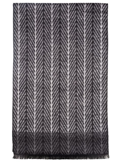 The Tie Hub Men Striped Woolen Scarf With Frayed Border - Image 3