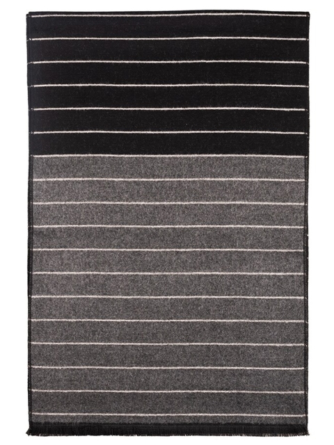 The Tie Hub Men Striped Woolen Scarf With Frayed Border - Image 3