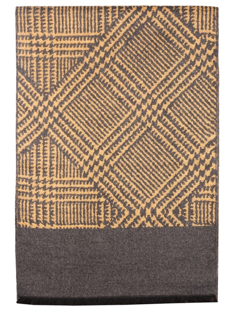 The Tie Hub Men Checked Woolen Scarf With Frayed Border - Image 3